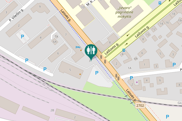 Map showing location of Laisvės g. 3 Toilet