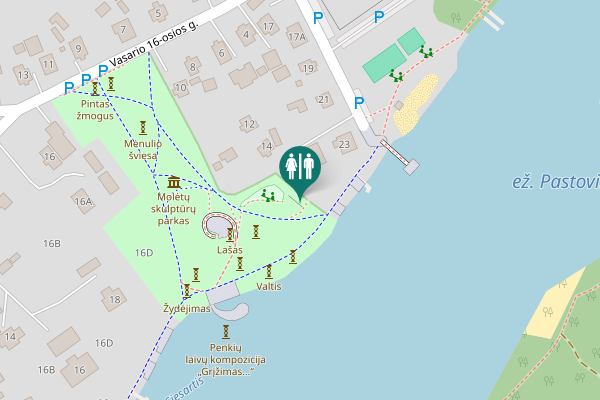 Map showing location of Vasario 16-osios g. 14 Toilet