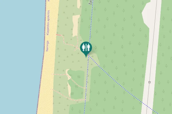 Map showing location of Žaliasis kel. Toilet