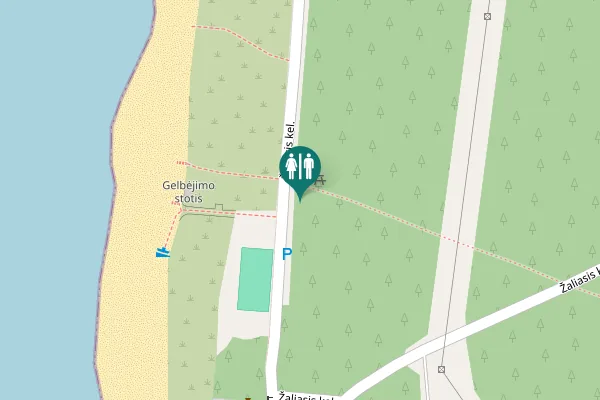 Map showing location of Žaliasis kel. Toilet
