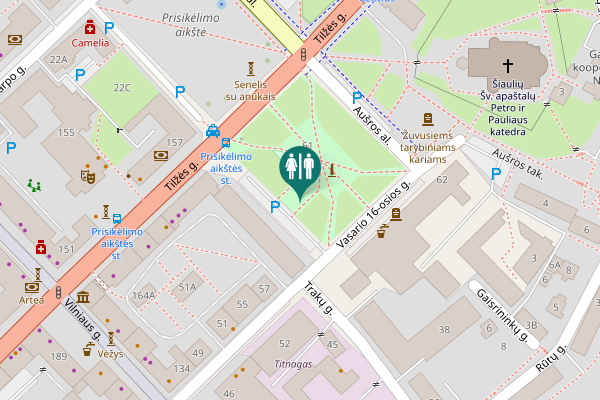 Map showing location of Vasario 16-osios g. 61 Toilet