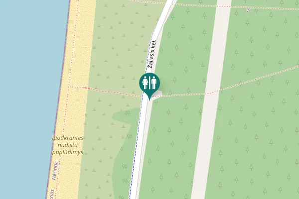 Map showing location of Žaliasis kel. Toilet