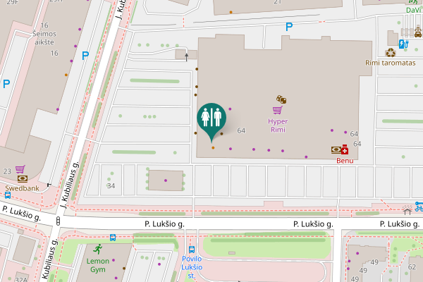 Map showing location of Žirmūnų g. 64 Toilet