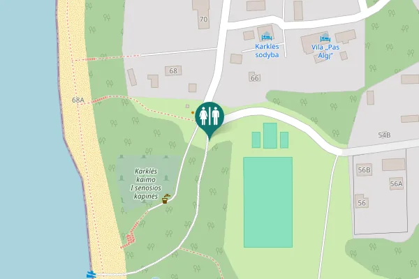 Map showing location of Karklė Toilet