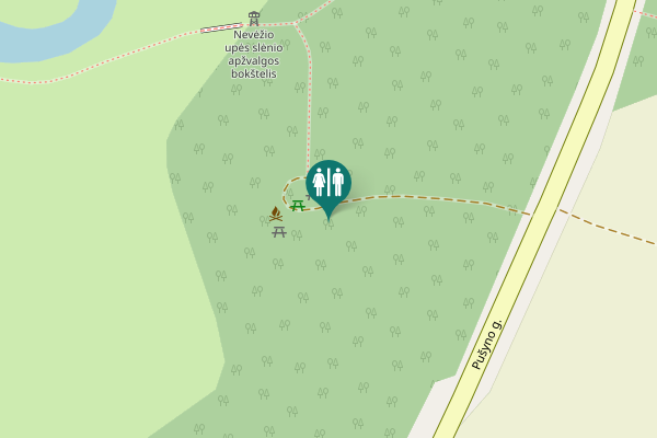Map showing location of Pušyno g. Toilet