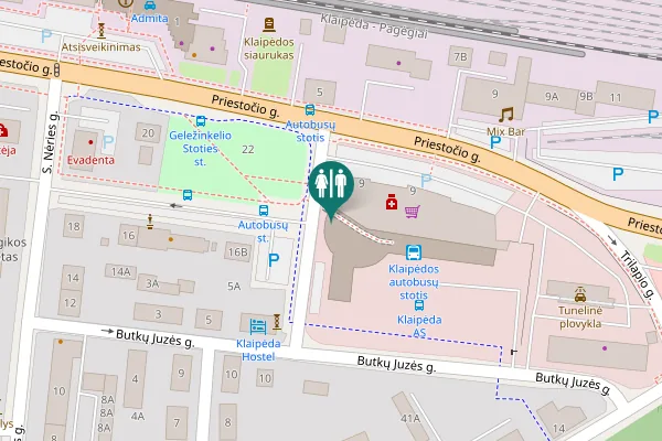 Map showing location of Butkų Juzės g. 9 Toilet