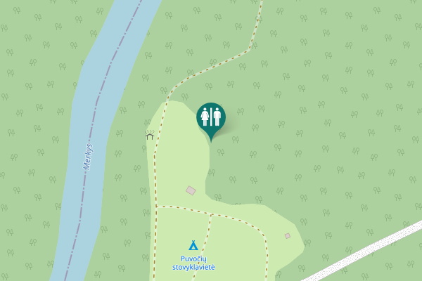 Map showing location of Puvočiai Toilet