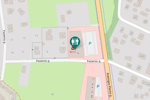 Map showing location of Pasienio g. 1 Toilet