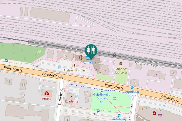 Map showing location of Priestočio g. 1 Toilet