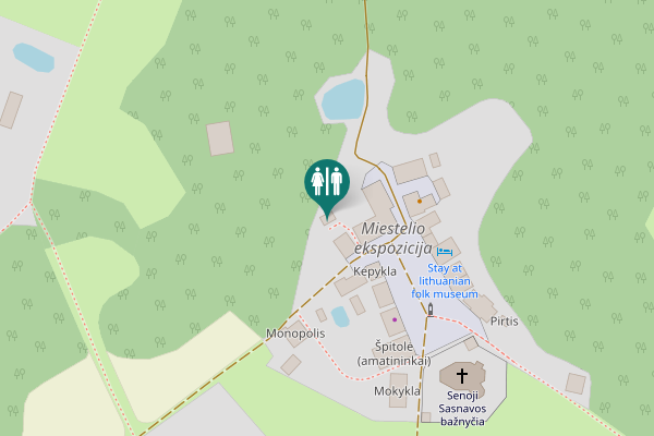 Map showing location of Rumšiškės Toilet