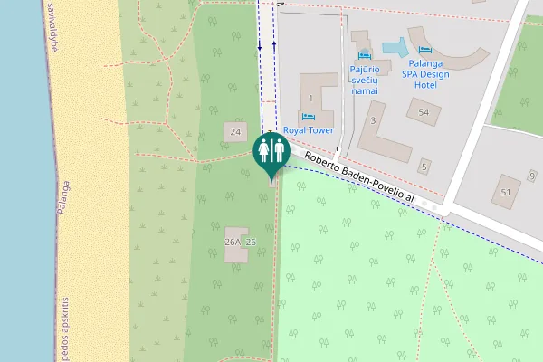 Map showing location of Meilės al. 26 Toilet