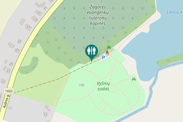 Map showing location of Aušros g. 10B Toilet