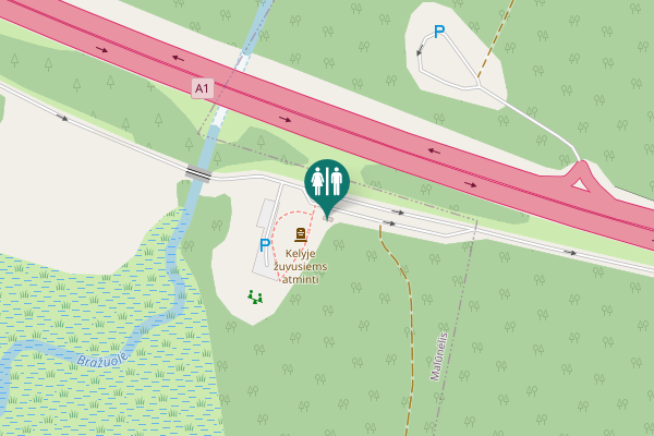 Map showing location of A1 Toilet