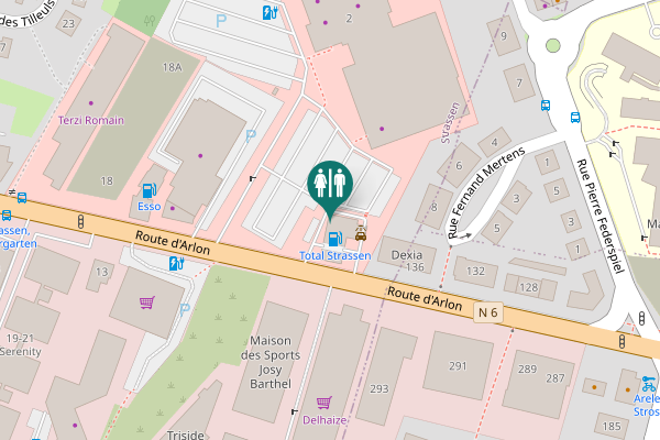 Map showing location of Route d'Arlon 4 Toilet