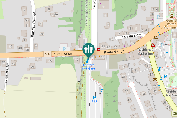 Map showing location of Route d'Arlon 26 Toilet