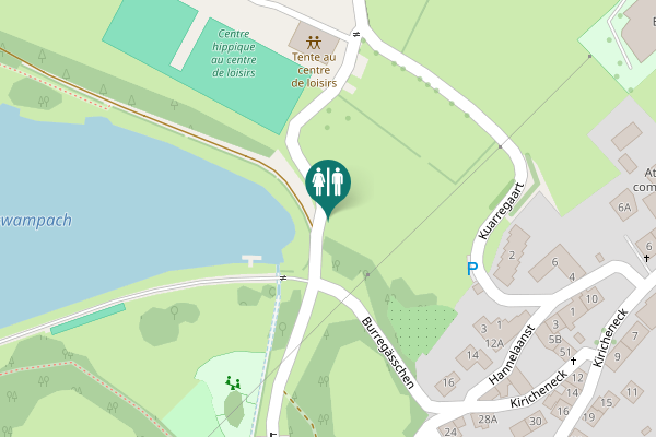 Map showing location of Weiswampach Toilet
