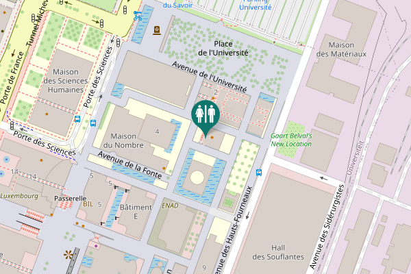 Map showing location of Place de l'Université 8 Toilet