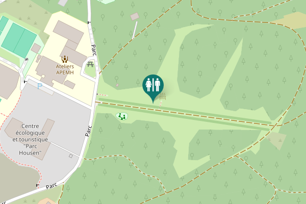 Map showing location of Parc Toilet