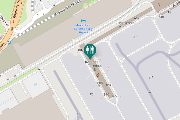 Map showing location of Avenue de l'Aéroport 1 Toilet