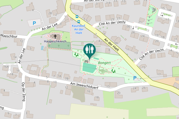 Map showing location of Am Ieweschtduerf 13 Toilet