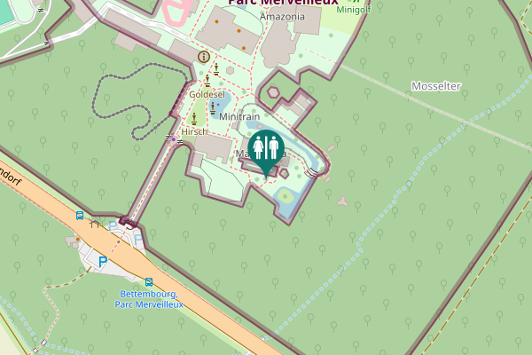 Map showing location of Route de Mondorf Toilet