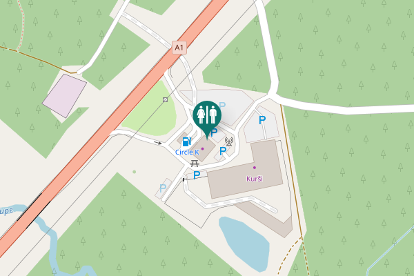 Map showing location of Rīga (Baltezers) - Igaunijas robeža (Ainaži) Toilet
