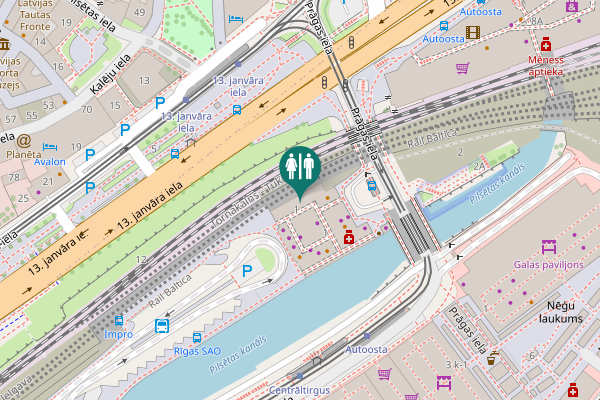 Map showing location of Prāgas iela 1 Toilet