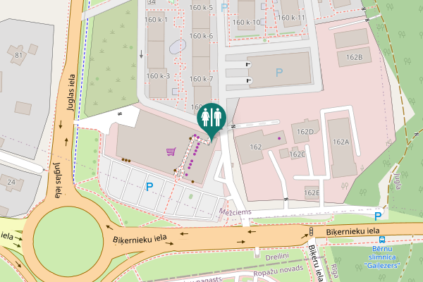 Map showing location of Biķernieku iela 160 Toilet