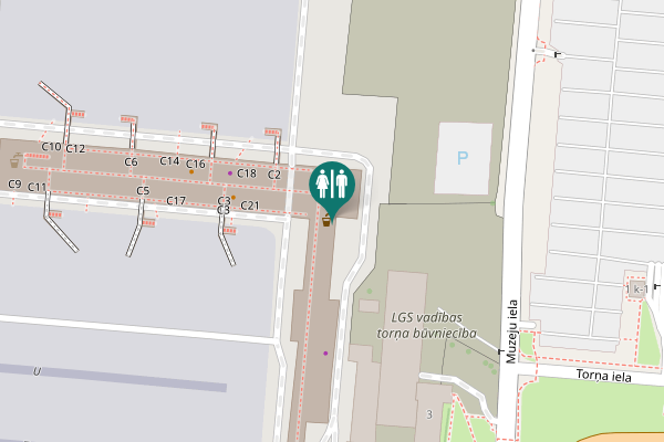 Map showing location of Muzeju iela Toilet