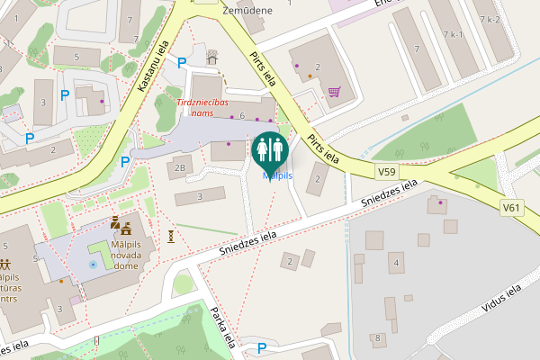 Map showing location of Sniedzes iela 1 Toilet