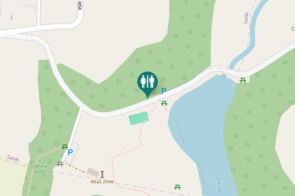 Map showing location of Satiķi Toilet