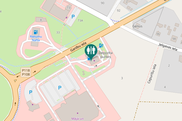 Map showing location of Ganību iela 22 Toilet