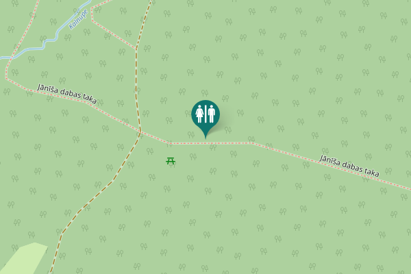 Map showing location of Jānīša dabas taka Toilet