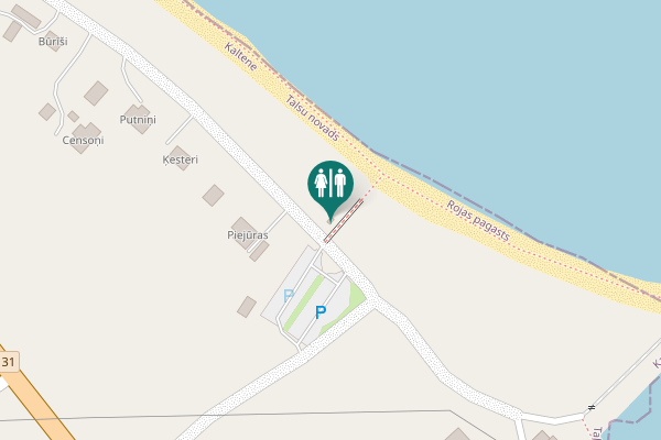 Map showing location of Talsu novads Toilet