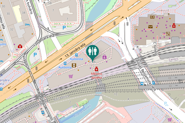 Map showing location of 13. janvāra iela 8A Toilet