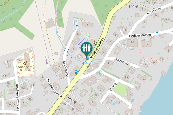 Map showing location of Amdenerstrasse 19 Toilet