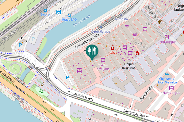 Map showing location of Centrāltirgus iela 3 k-3 Toilet
