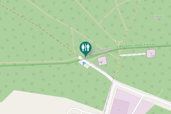 Map showing location of Ogres novads Toilet