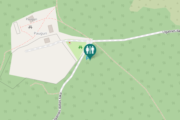 Map showing location of Līgatnes dabas taka Toilet