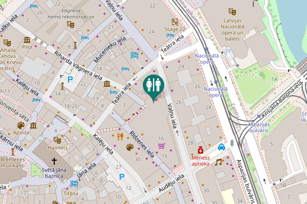 Map showing location of Audēju street 16 Toilet