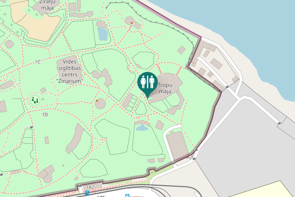 Map showing location of Meža prospekts 1B Toilet
