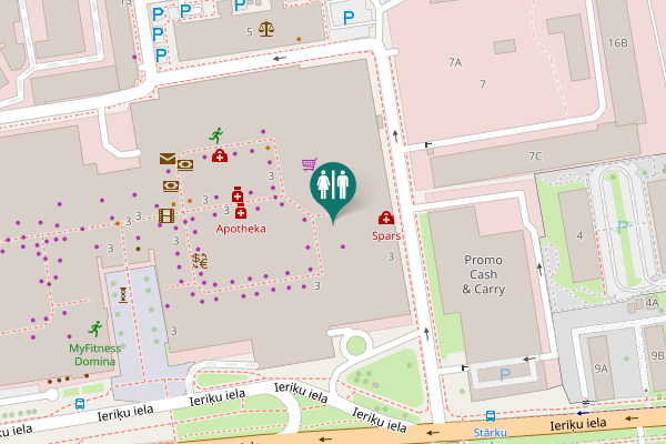 Map showing location of Ieriķu iela 3 Toilet