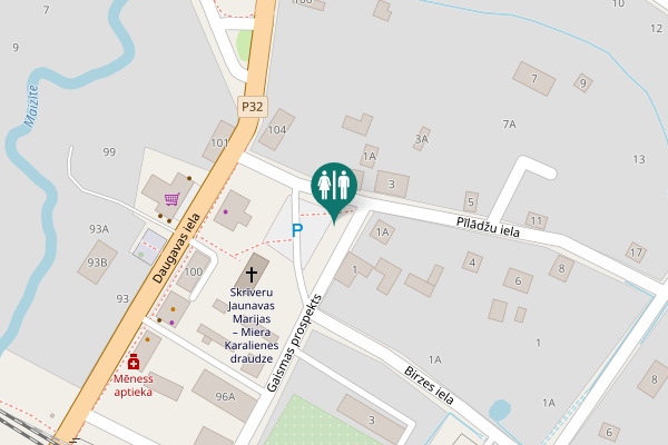 Map showing location of Pīlādžu iela 1 Toilet