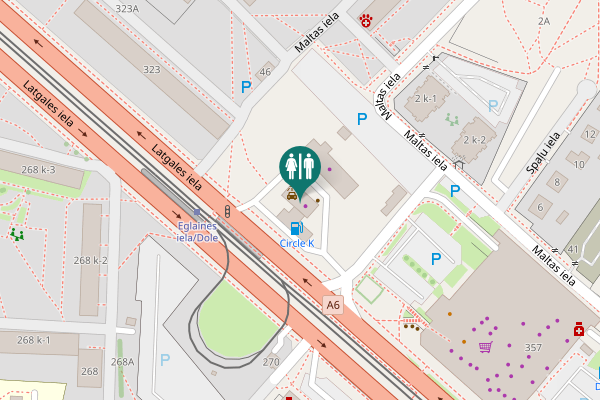 Map showing location of Latgales iela 349B Toilet