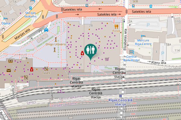 Map showing location of Satekles iela 2B Toilet