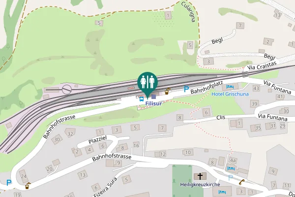 Map showing location of Bahnhofplatz 1 Toilet