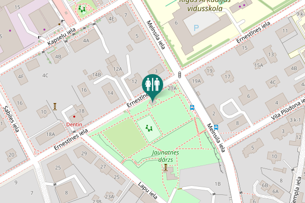 Map showing location of Ernestīnes iela 12 Toilet