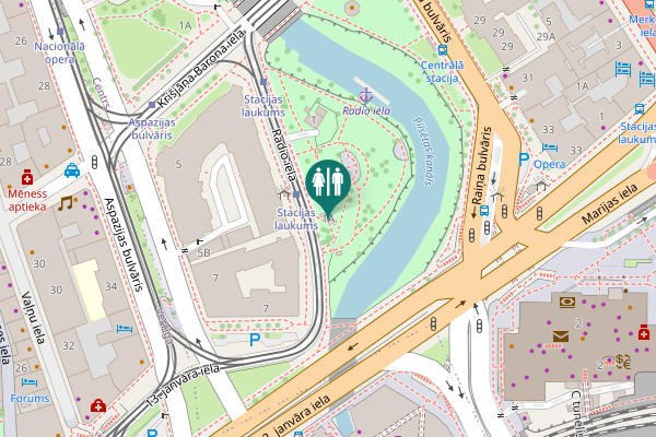 Map showing location of Radio iela 1A Toilet