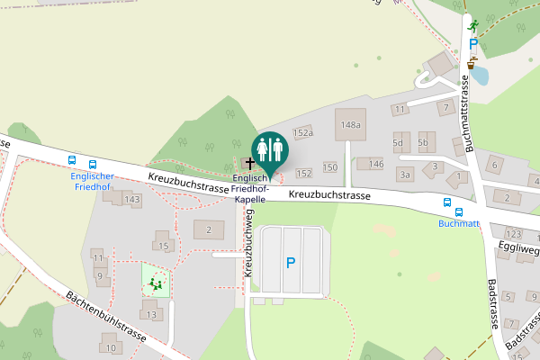 Map showing location of Kreuzbuchstrasse 152 Toilet