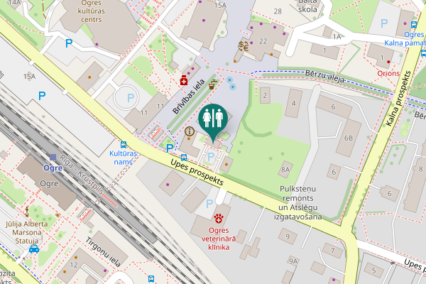 Map showing location of Brīvības iela 18 Toilet
